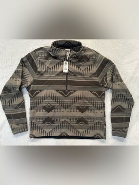 Cinch Men's Gray & Dark Gray Aztec-Pattern Quarter Zip Sweater